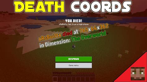 Death Coordinates addon for MCPE