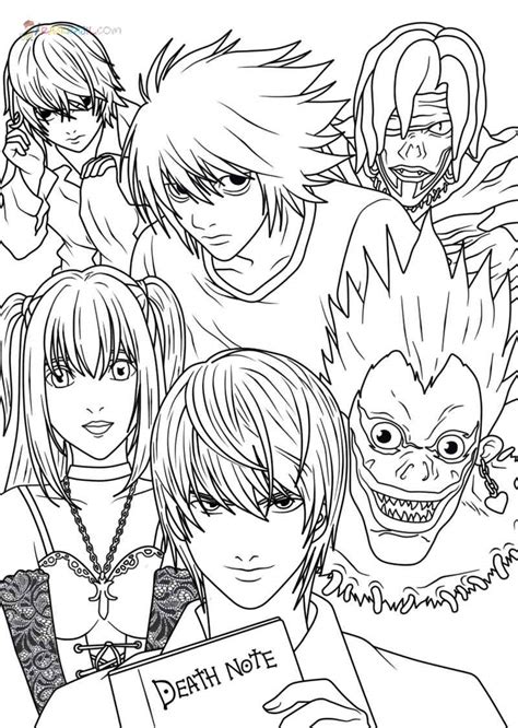 Death Note Easy Coloring Pages Coloring Pages Ideas