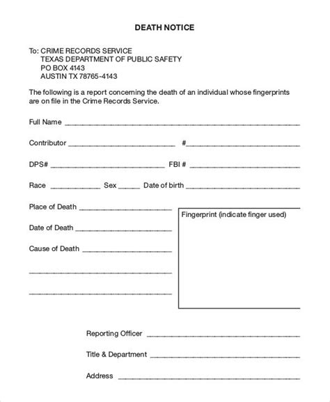 Death Notice - 7+ Examples, Format, Pdf Examples