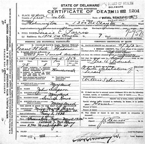 Death Records Search - Delaware (Death Certificates & Indexes)