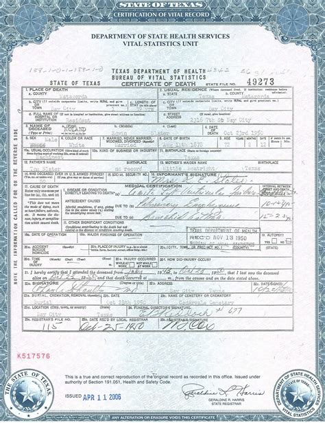 Death Records Search - Granbury, TX (Death Certificates & Indexes)