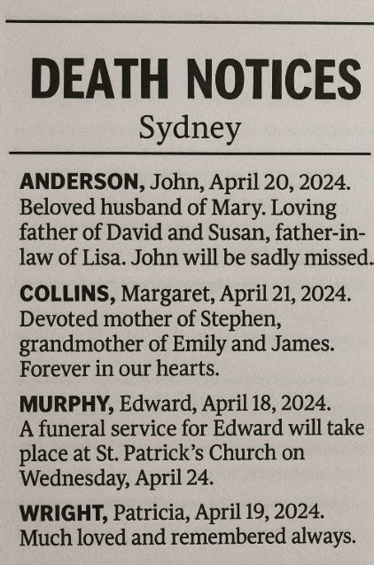 Death and funeral notices sydney.  Legacy.  Write a death notice.  Search a million+...