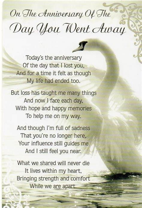 Death anniversary poems. My dream came true 6 years ago. My dad came back into my... 3. In Memory. Published by Family Friend Poems November 2006 with permission of the Author. A thousand times we needed you. A thousand times we cried. you never would have died. I was 3 when I witnessed my first family death. 