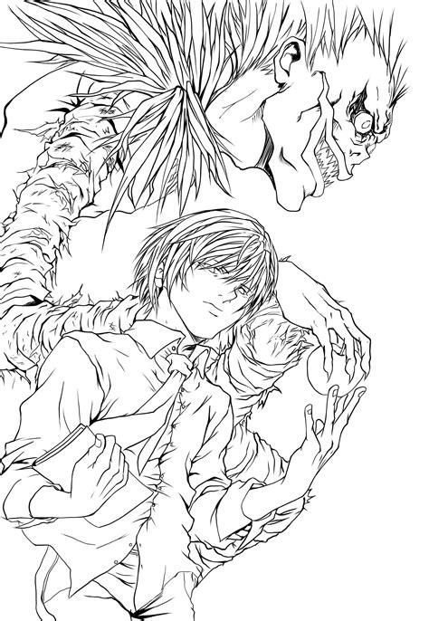 Death note image to print and color Death Note Kids Coloring Pages