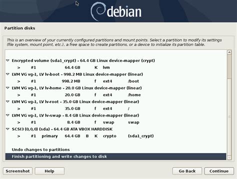 Debian full disk encryption.  Surely it has lots more useful knobs, so get yourself familiar ...