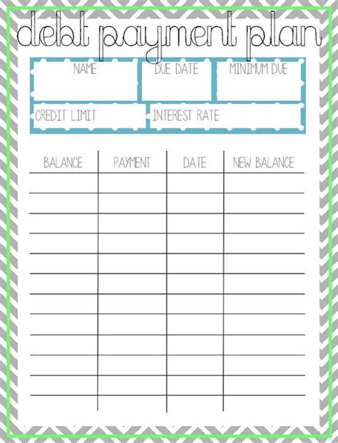 Debt Payment Plan Printable by aRodgersDesigns on Etsy Debt Free