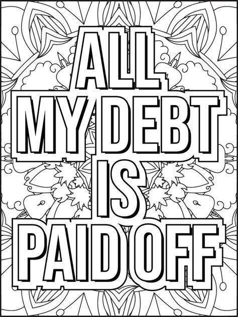 Debt Payoff Coloring Shee