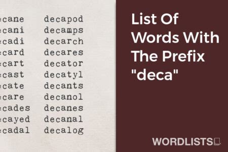 Deca Prefix Words