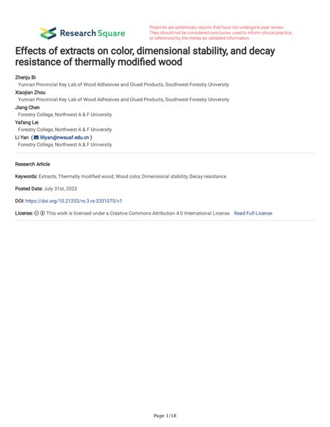 Decay resistance and dimensional stability improvement of wood …