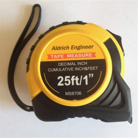 Decimal Inch Tape Measure, 25 Foot, Black Marks …