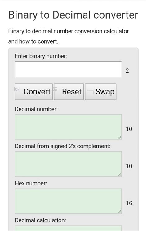 Decimal to Binary Converter - RapidTables