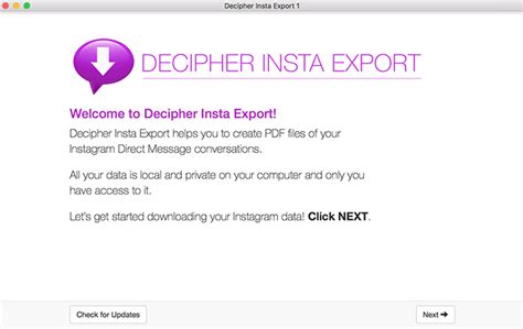 Decipher insta export.  Download your data from end-to-end encrypted chats on Instag...