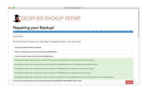 Decipher insta export.  Repair broken/corrupt backups so you can restore v...