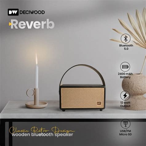 Deciwood Reverb 12W 5.0 Bluetooth Wireless Portable Wooden