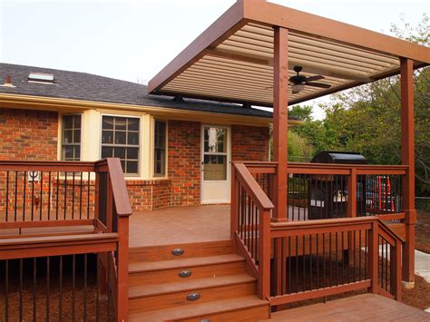 Deck cover ideas. The Fabric Cover. The last option is the fabric cover. This can come in many forms such as typical umbrellas, retractable shades, awnings or removable sails. The fabric patio cover is excellent ... 