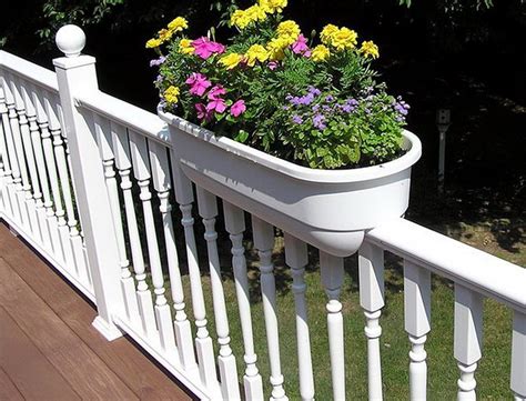 23.75-in W x 9.5-in H Black Plastic Traditional Indoor/Outdoor Railing Planter. 335. Material: Plastic. Container Size: Large (25-65 quarts) Shape: Rectangle. Use Location: Indoor/Outdoor. Color: Chocolate. Bloem. 9-in H Plastic Traditional Outdoor Railing Planter.. 