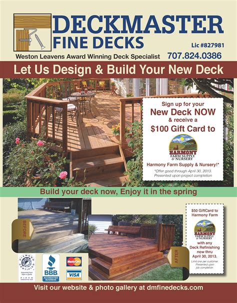 Deckmaster. Deck Masters. We custom build to your need. Satisfaction Guaranteed! Thank you for taking the time to explore our site. We hope that you can get some idea or use your imagination from our photo gallery. If you don't see what you want send us a picture and we will work from that and turn your idea and pictures into reality. 