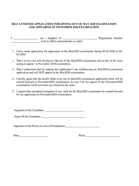 Declaration Form Pdf Icai Declaration Form