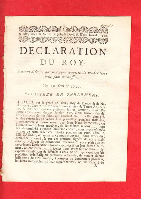 Declaration du roy, du douzième février 1663. - Lelio basso e la rifondazione socialista del 1947.