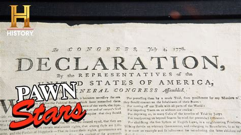 Declaration of independence pawn stars. It's a shame when you learn how much these copies have gone for in the past. Only several dozen William J. Stone copies of the … 
