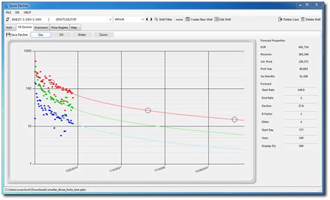 Decline curve analysis software. Decline Curve Analysis (DCA) is a widely accepted method for analyzing declining production rates and forecasting future performance of oil and gas wells. [1] For oil fields with hundreds or even thousands of wells updating the production forecast for each well based on DCA could be very time consuimg. 