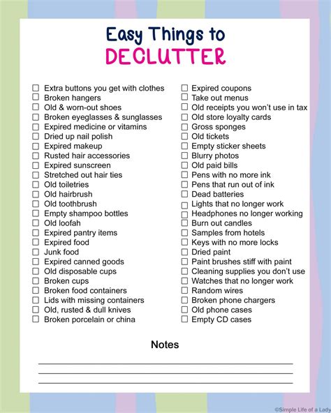 Declutter Your Home Checklist