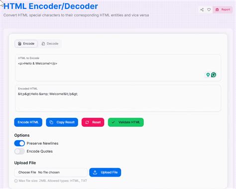 Decode html escape characters.  Free HTML entity encoder and decoder. ...