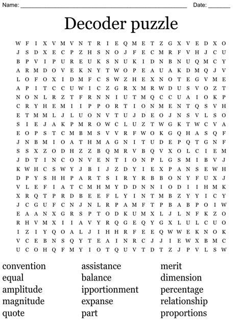 Decoder puzzle Word Search WordMint
