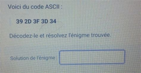 Decodeur Code Ascii 39 2D 3F 3D 34