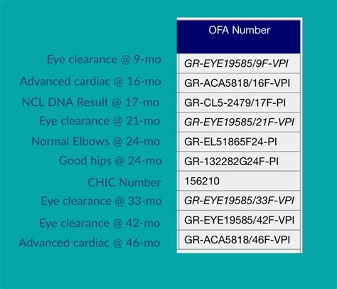Decoding OFA How To Read OFA Health Test Results