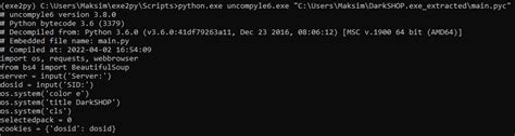Decompile exe file to python source code online.  I wrote a C# application for a client ...