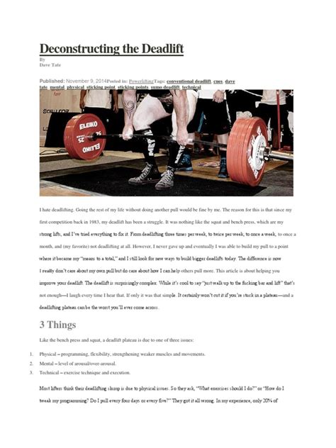 Deconstructing the Deadlift