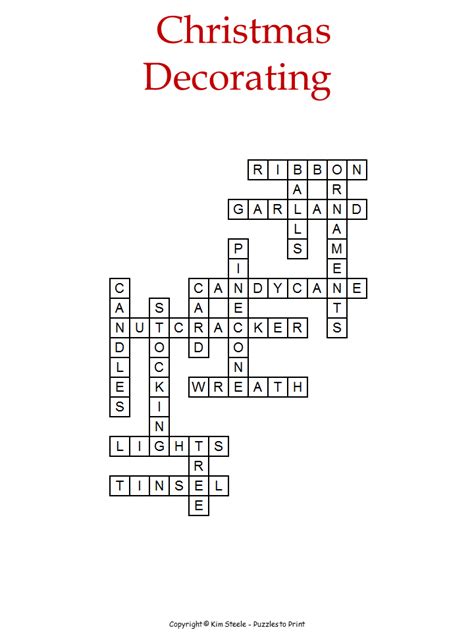 Decoration crossword clue 9 letters. Answers for CHRISTMAS DECORATION crossword clue. Search for crossword clues ⏩ 2, 3, 4, 5, 6, 7, 8, 9, 10, 11, 12, 13, 14, 15, 16, 17, 22 Letters. Solve crossword ... 