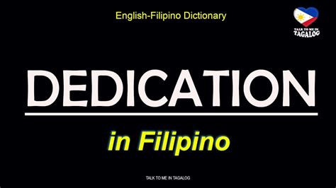 Dedication in Tagalog