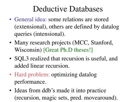 Deductive Databases - PowerPoint PPT Presentation