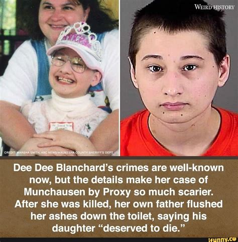 Dee dee blanchard ashes. A woman who conspired to kill her abusive mother in a case that gripped the US has been released early from prison. Gypsy Rose Blanchard, 32, pleaded guilty to the second-degree murder of Dee Dee ... 