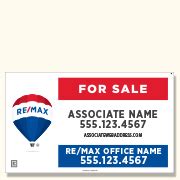 RE/MAX Real Estate Yard Signs - Personlization Plus. Make a great first impression by marketing your homes with personalized signs from Dee Sign. Our durable sign panels and sturdy metal frames come in many sizes and designs. We also offer standard RE/MAX sign designs with full-color agent photos. . 