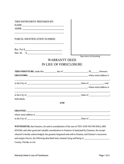Deed Lieu Form Fill Out and Sign Printable PDF Template airSlate