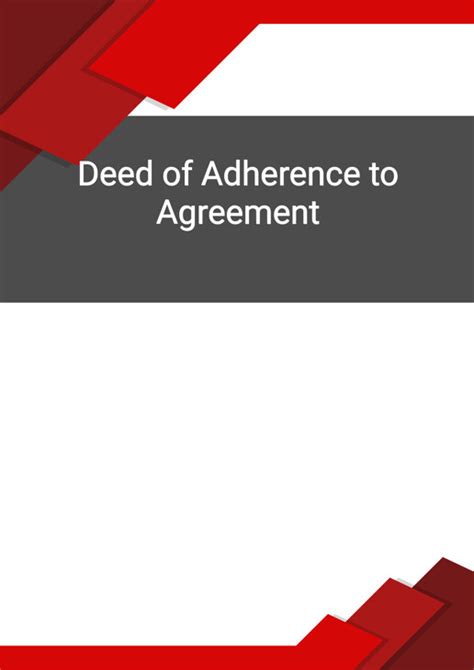 Deed of Adherence to Agreement Template in Word doc - DocPro