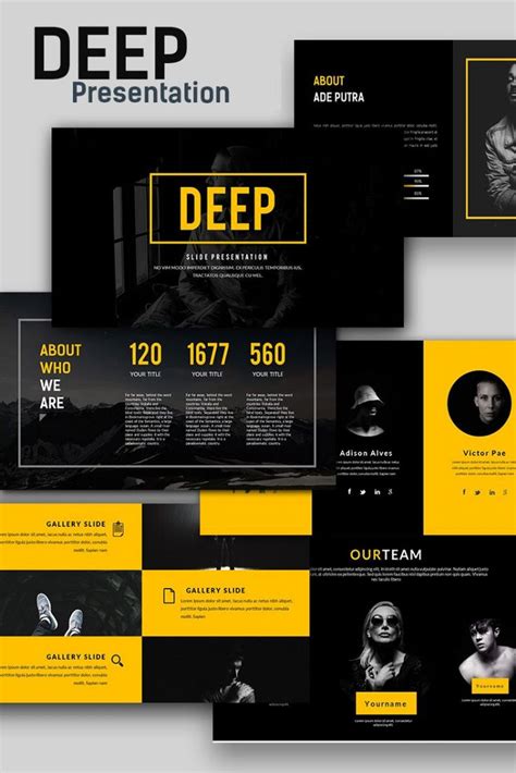 Deep Creative Presentation PowerPoint template for 18