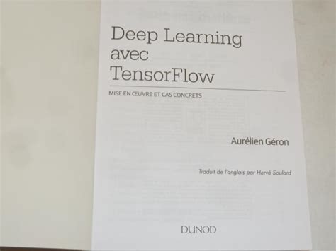 Deep Learning Avec Tensorflow Mise En Oeuvre Et C