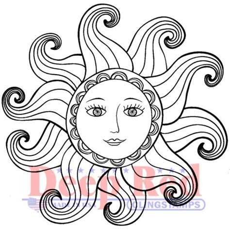 Deep Red Stamps Miss Sunshine Rubber Cling Stamp 2 x 2 inches