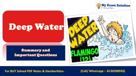 Deep Water Class 12 Summary, Important Questions & Theme » Studyk…