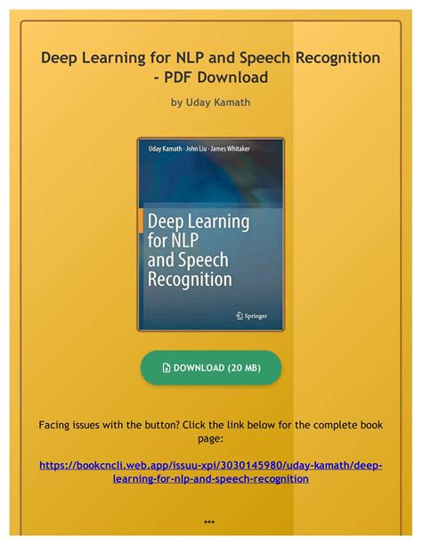 Read Online Deep Learning For Nlp And Speech Recognition By Uday Kamath