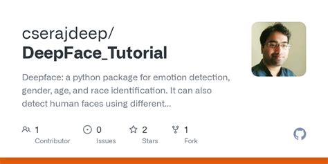 Deepface github.  It can also detect human faces using different popular computer General Introd...