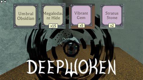 Deepwoken Wiki is an easily accessible resource that has all the information about the well-known Roblox Deepwoken game. Deepwoken is a hardcore fantasy game developed by Monad Studios featuring permadeath, exploration, a challenging combat system and peril around every corner. ... Drops: Umbral Obsidian, rare mantra …. 