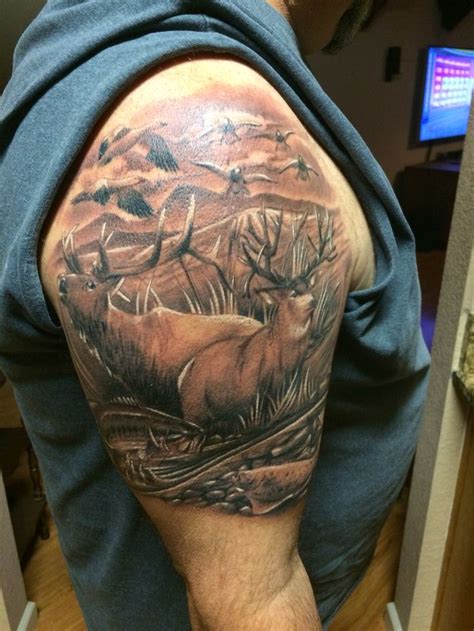 Deer and elk tattoos. The following collection of top 59 deer skull tattoos showcases the bone beneath. You can find a design to incorporate into your next piece of body art. 1. Upper Arm Deer Skull Tattoo Ideas. Source: @nateeuvrard via Instagram. Source: @aija.may_.tattooing via Instagram. Source: @darklightstudiosllc via Instagram. 