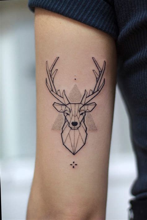 Heart And Browning Deer Tattoo. Left Back Shoulder Browning D