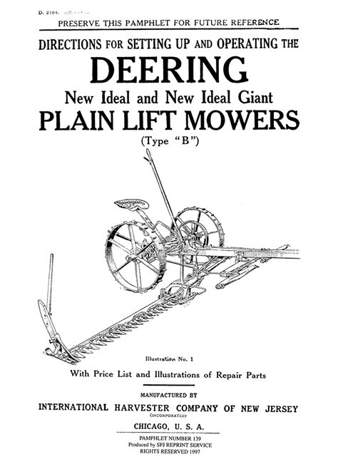 Deering giant new ideal mower manual. - Design manual for roads and bridges vol 7 pavement design.