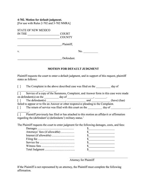 Default Judgment Service Form Fill Out and Sign Printable PDF